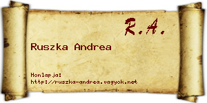 Ruszka Andrea névjegykártya